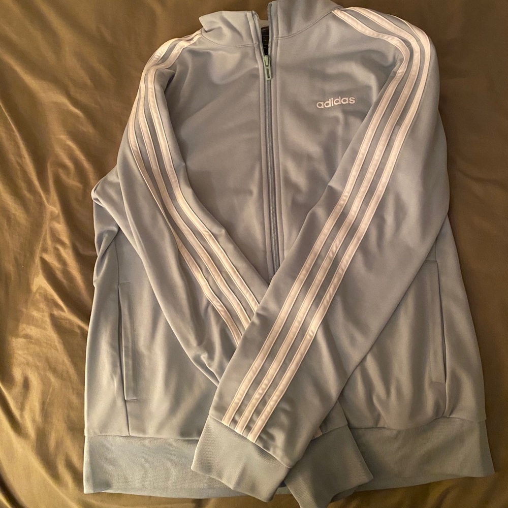 Adidas light green zip up